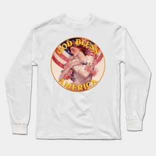 God Bless America with Lady Liberty Long Sleeve T-Shirt